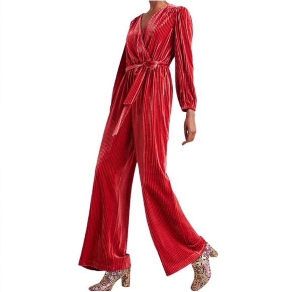 ALI & JAY Crimson Velvet Jumpsuit